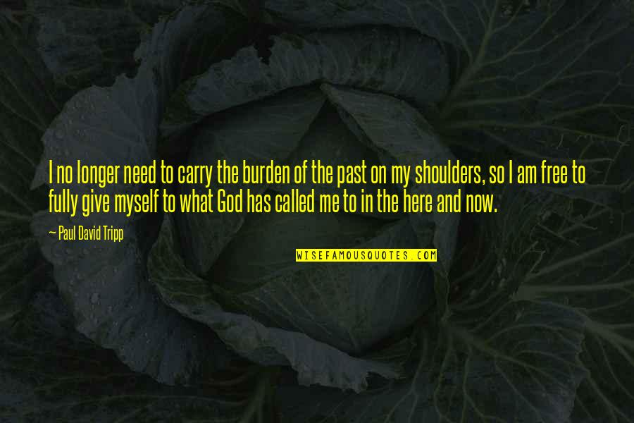 Here Now Quotes By Paul David Tripp: I no longer need to carry the burden