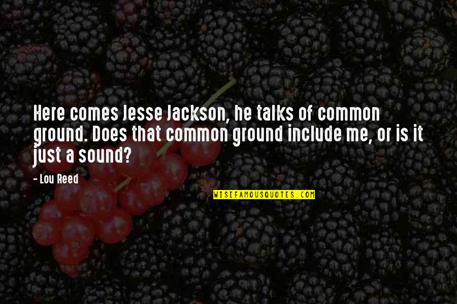 Here That Quotes By Lou Reed: Here comes Jesse Jackson, he talks of common