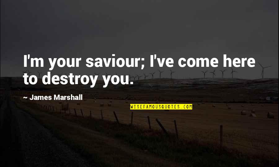 Here To You Quotes By James Marshall: I'm your saviour; I've come here to destroy