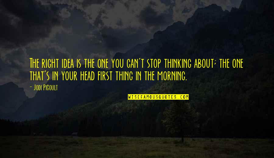 Here Today Gone Tomorrow Quotes By Jodi Picoult: The right idea is the one you can't