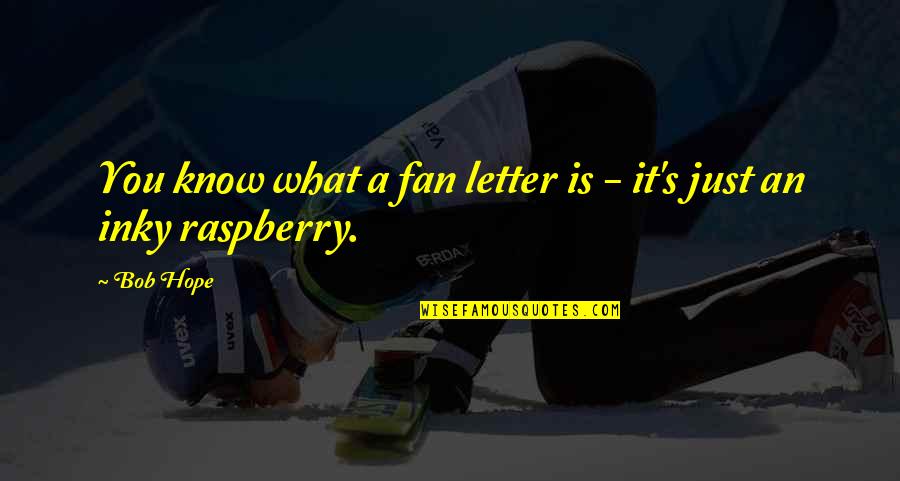 Heredera En Quotes By Bob Hope: You know what a fan letter is -