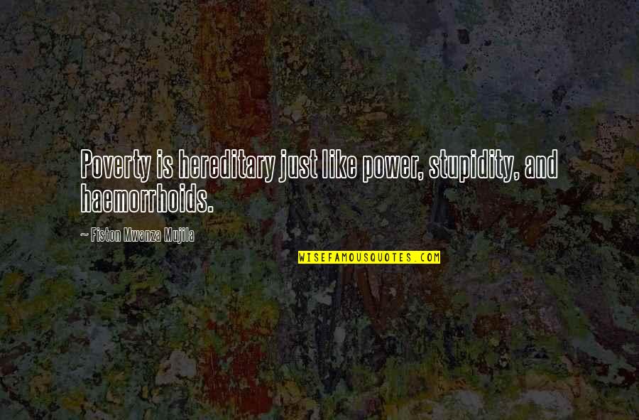 Heredity Quotes By Fiston Mwanza Mujila: Poverty is hereditary just like power, stupidity, and