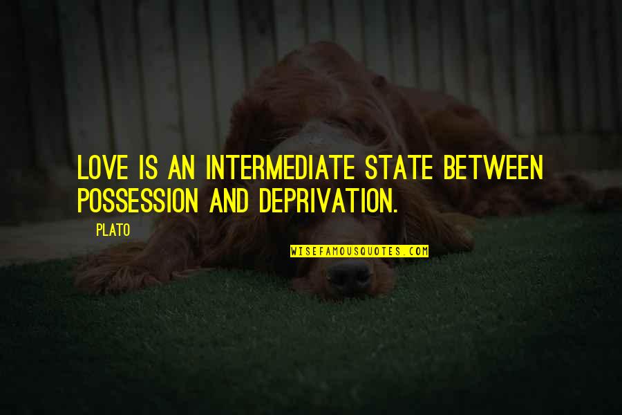 Hericourt Quotes By Plato: Love is an intermediate state between possession and