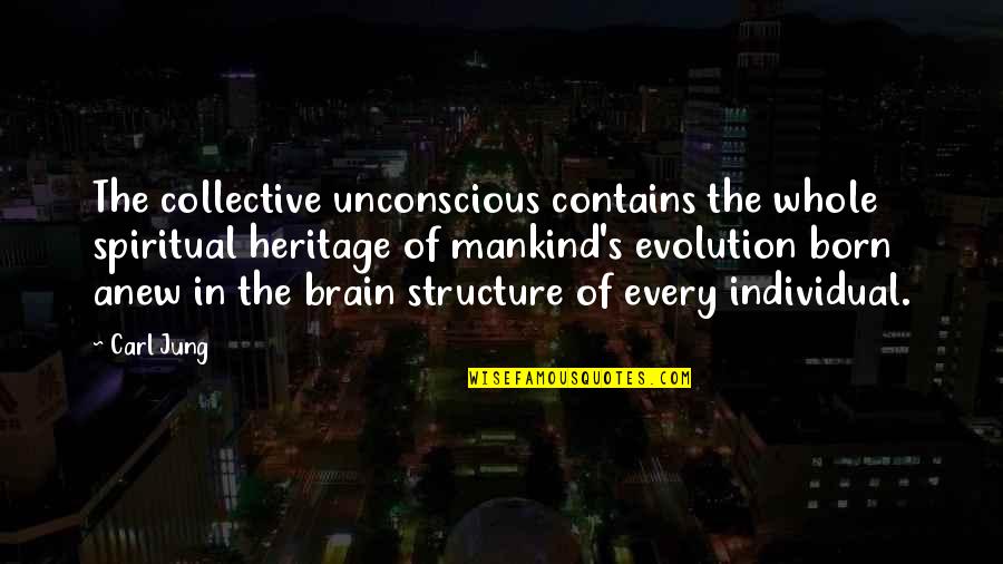 Heritage Quotes By Carl Jung: The collective unconscious contains the whole spiritual heritage