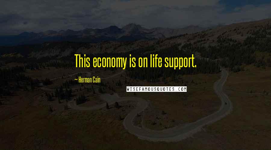 Herman Cain quotes: This economy is on life support.