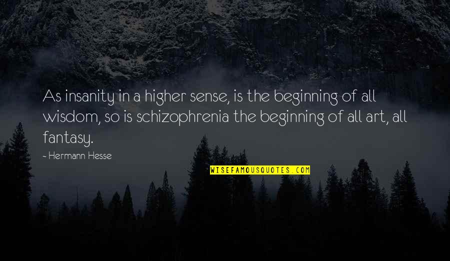 Hermann Hesse Quotes By Hermann Hesse: As insanity in a higher sense, is the