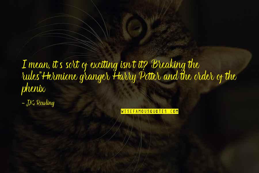 Hermione And Harry Quotes By J.K. Rowling: I mean, it's sort of exciting isn't it? Hermione And Harry Quotes By J.K. Rowling: I mean, it's sort of exciting isn't it?