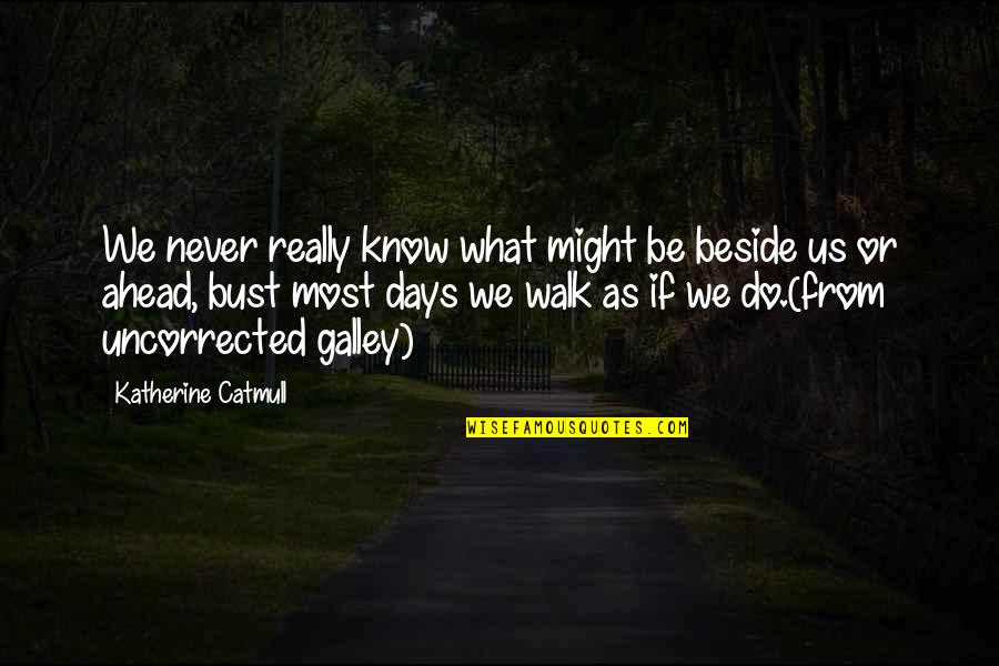 Hermione Expelled Quote Quotes By Katherine Catmull: We never really know what might be beside Hermione Expelled Quote Quotes By Katherine Catmull: We never really know what might be beside
