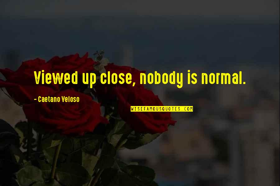 Hero Of Ages Quotes By Caetano Veloso: Viewed up close, nobody is normal. Hero Of Ages Quotes By Caetano Veloso: Viewed up close, nobody is normal.