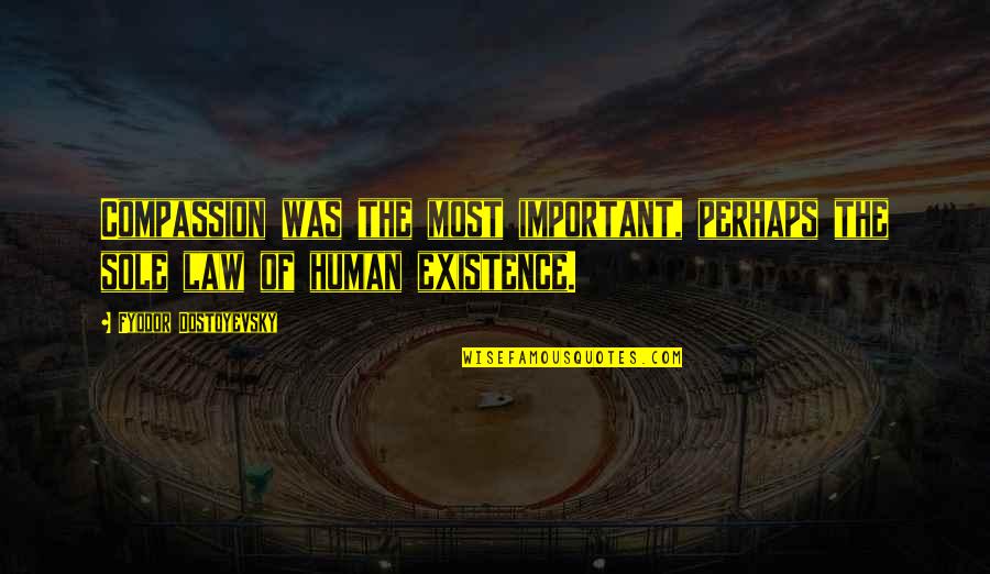 Herodian Quotes By Fyodor Dostoyevsky: Compassion was the most important, perhaps the sole Herodian Quotes By Fyodor Dostoyevsky: Compassion was the most important, perhaps the sole