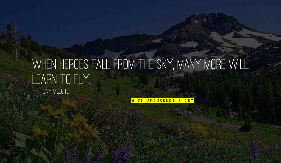 Heroes Fall Quotes By Tony Meloto: When heroes fall from the sky, many more