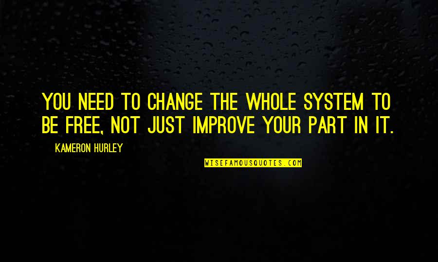 Heroes Series Quotes By Kameron Hurley: You need to change the whole system to