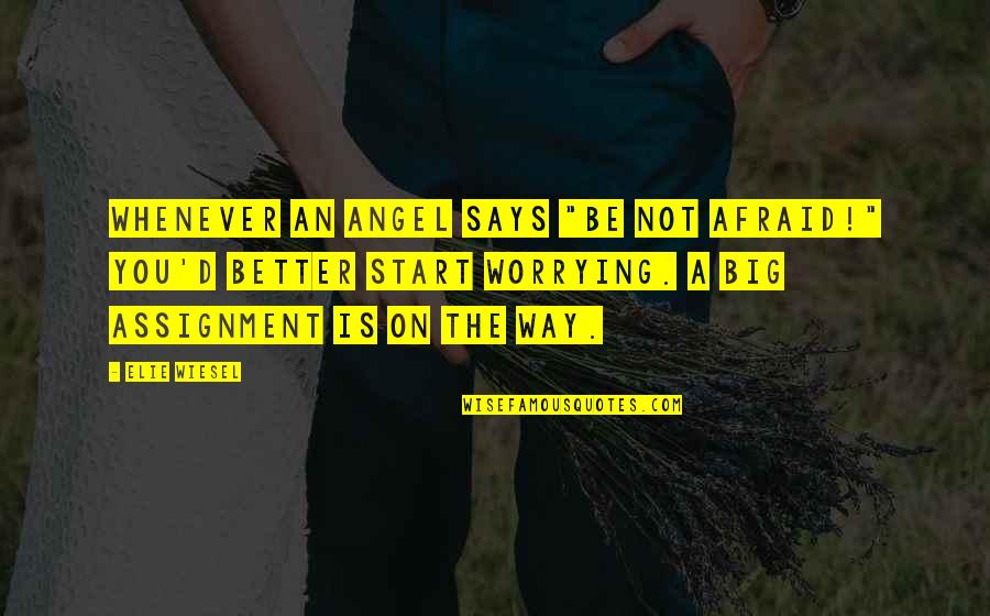 Heroic Katniss Everdeen Quotes By Elie Wiesel: Whenever an angel says "Be not afraid!" you'd