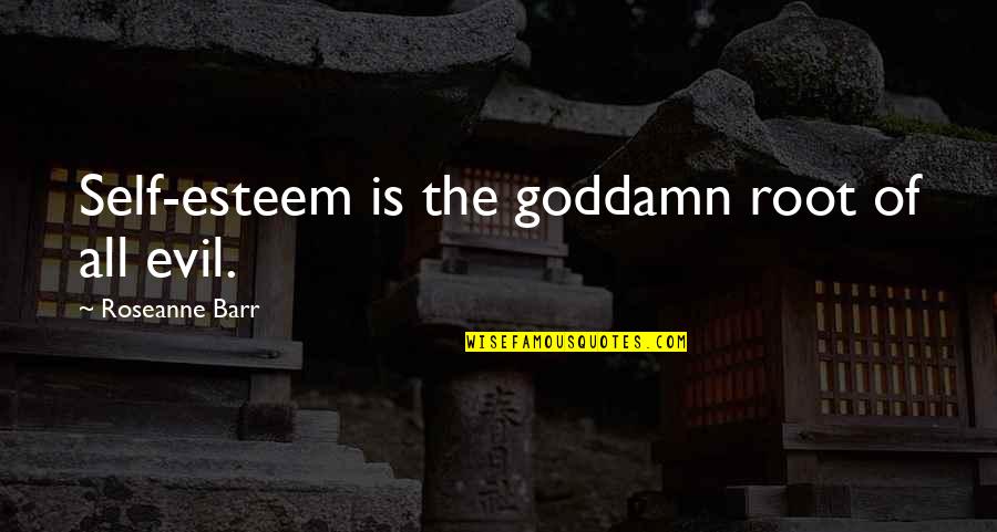 Heroism In Beowulf Quotes By Roseanne Barr: Self-esteem is the goddamn root of all evil.