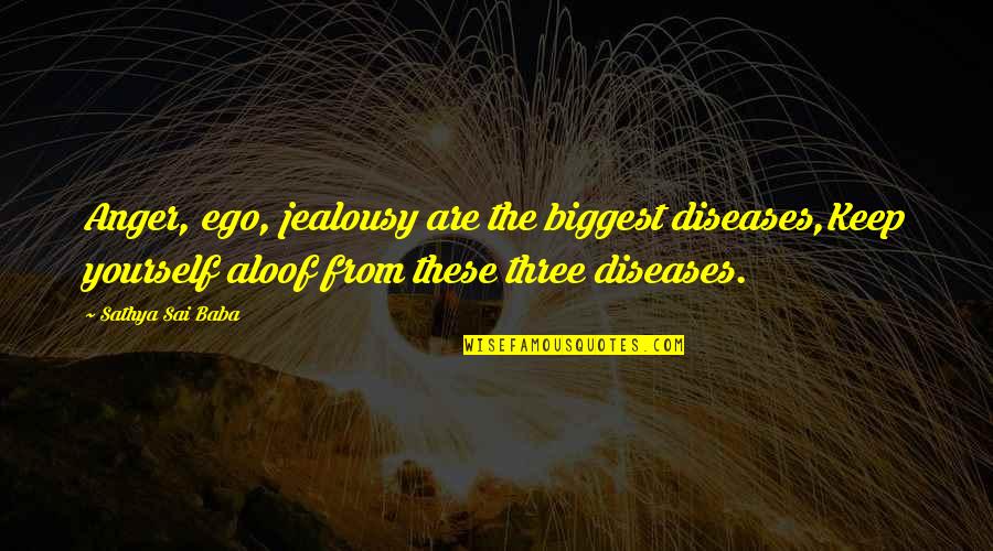 Hero's Shade Quotes By Sathya Sai Baba: Anger, ego, jealousy are the biggest diseases,Keep yourself