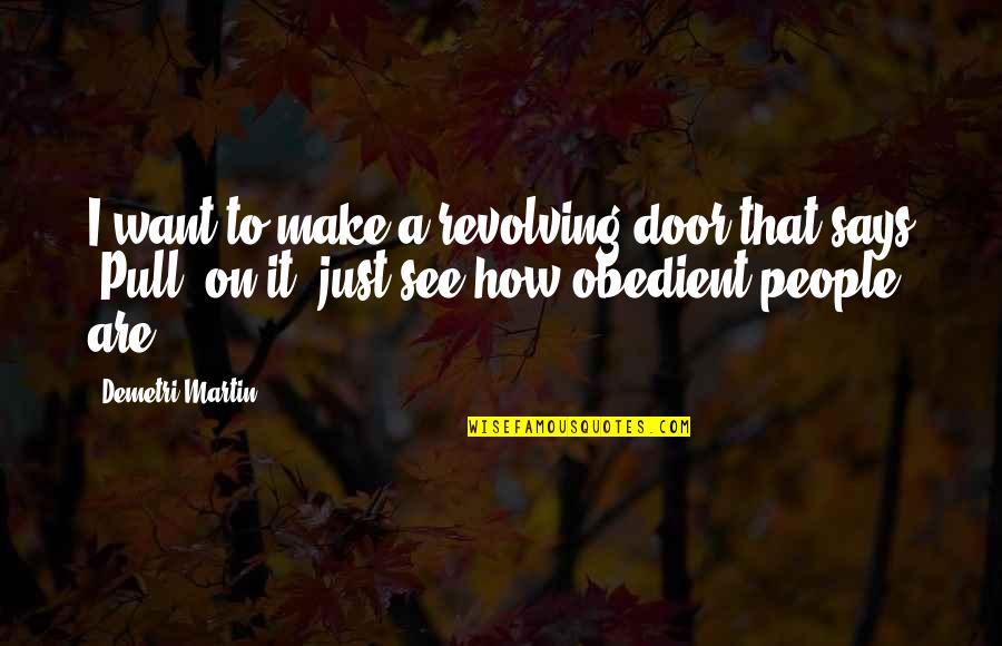 Herr Der Ringe Quotes By Demetri Martin: I want to make a revolving door that Herr Der Ringe Quotes By Demetri Martin: I want to make a revolving door that