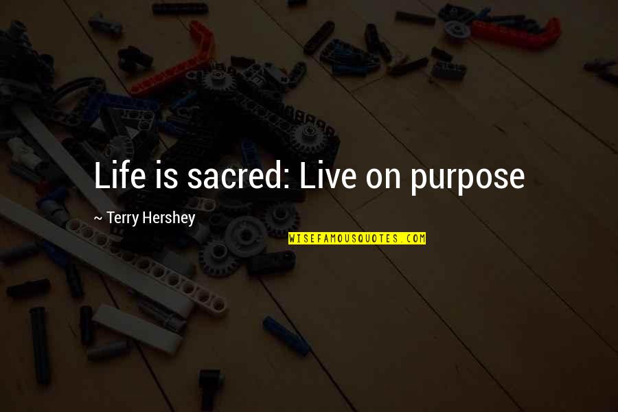 Hershey Quotes By Terry Hershey: Life is sacred: Live on purpose