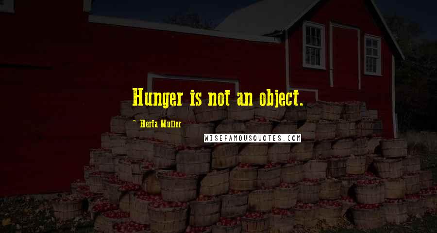 Herta Muller quotes: Hunger is not an object.