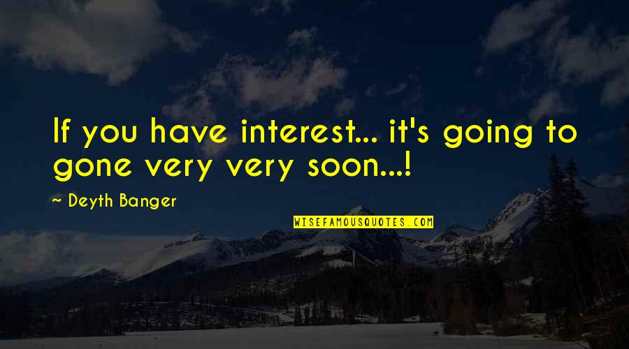 Hertestoverij Quotes By Deyth Banger: If you have interest... it's going to gone