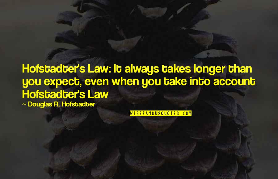 Hertfordshire Police Quotes By Douglas R. Hofstadter: Hofstadter's Law: It always takes longer than you