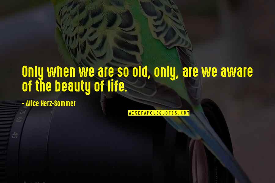 Herz Quotes By Alice Herz-Sommer: Only when we are so old, only, are Herz Quotes By Alice Herz-Sommer: Only when we are so old, only, are
