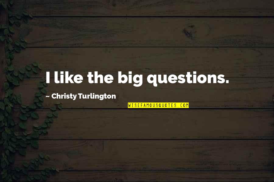 Herzberg Theory Quotes By Christy Turlington: I like the big questions.
