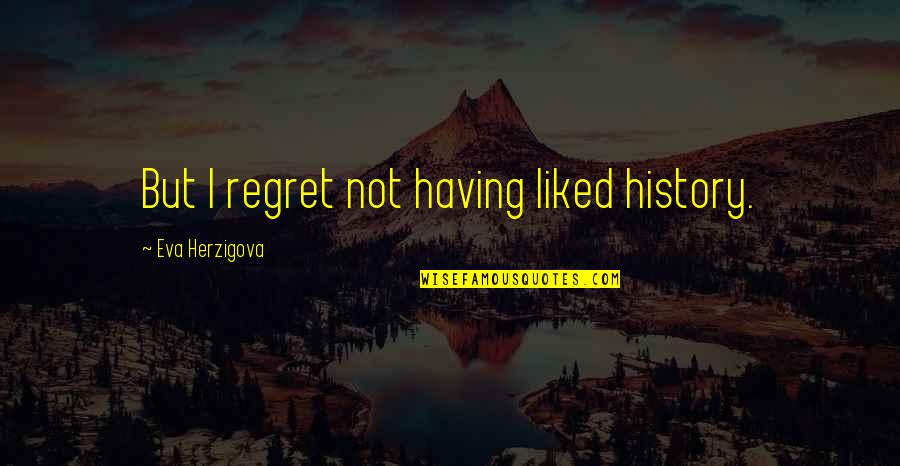 Herzigova Quotes By Eva Herzigova: But I regret not having liked history.