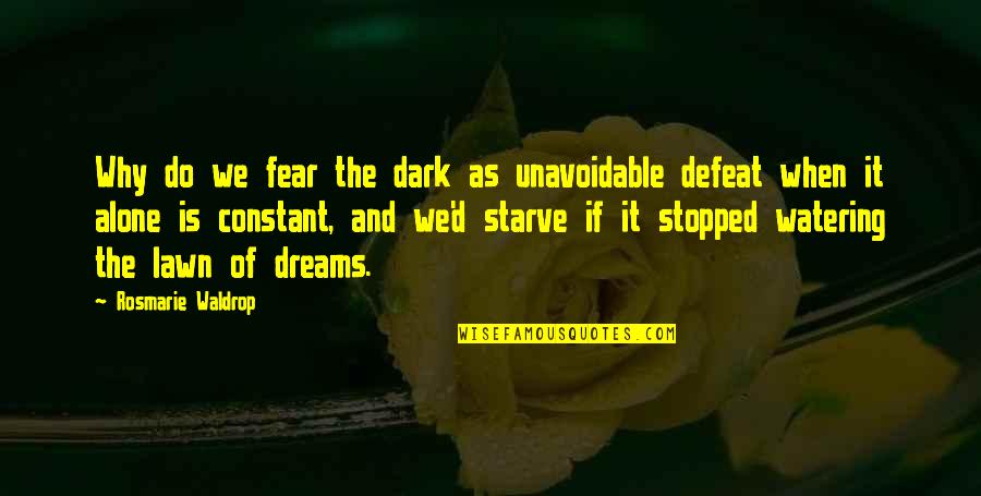 He's Embarrassed Of Me Quotes By Rosmarie Waldrop: Why do we fear the dark as unavoidable