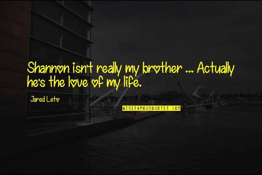 He's My Life Quotes By Jared Leto: Shannon isn't really my brother ... Actually he's