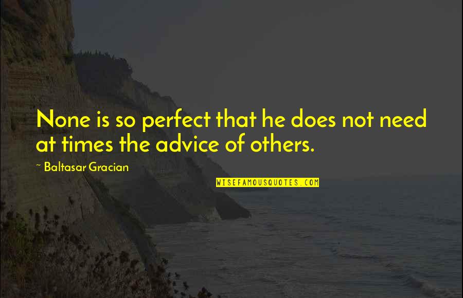 He's Not Perfect Quotes By Baltasar Gracian: None is so perfect that he does not