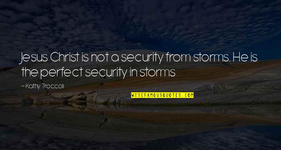 He's Not Perfect Quotes By Kathy Troccoli: Jesus Christ is not a security from storms.