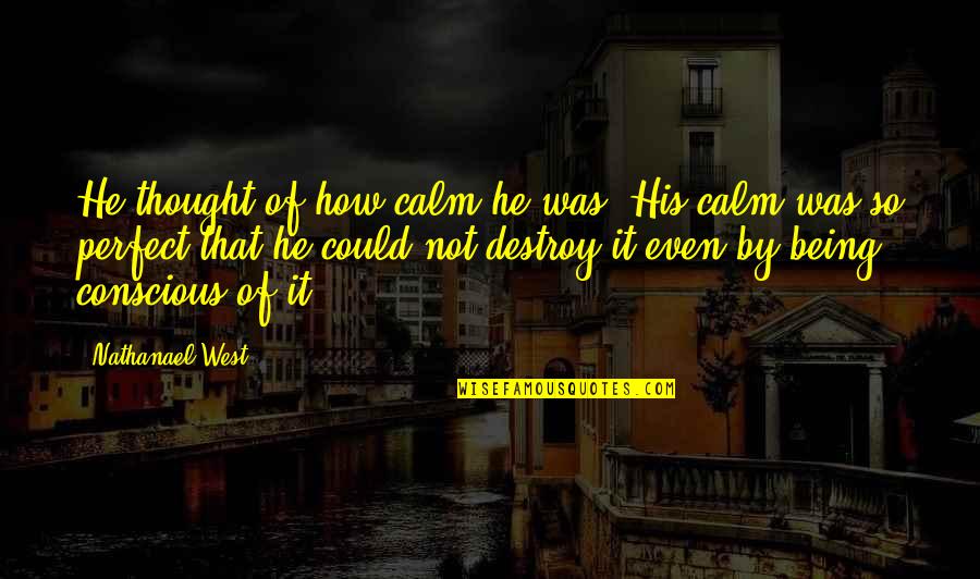 He's So Perfect Quotes By Nathanael West: He thought of how calm he was. His