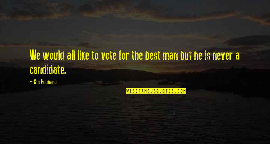 He's The Best Man Quotes By Kin Hubbard: We would all like to vote for the