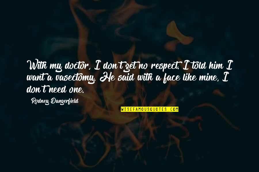 He's The Only One I Want Quotes By Rodney Dangerfield: With my doctor, I don't get no respect.