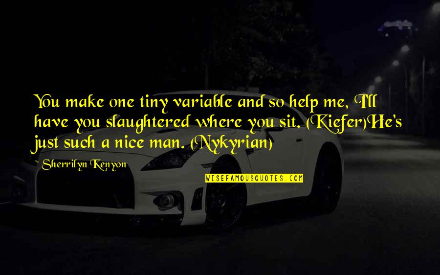 He's Too Nice Quotes By Sherrilyn Kenyon: You make one tiny variable and so help