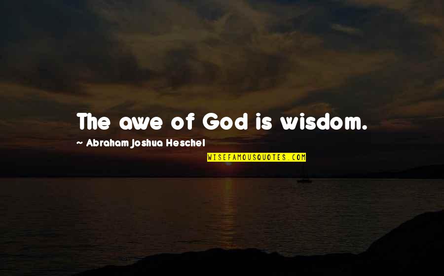 Heschel Quotes By Abraham Joshua Heschel: The awe of God is wisdom.