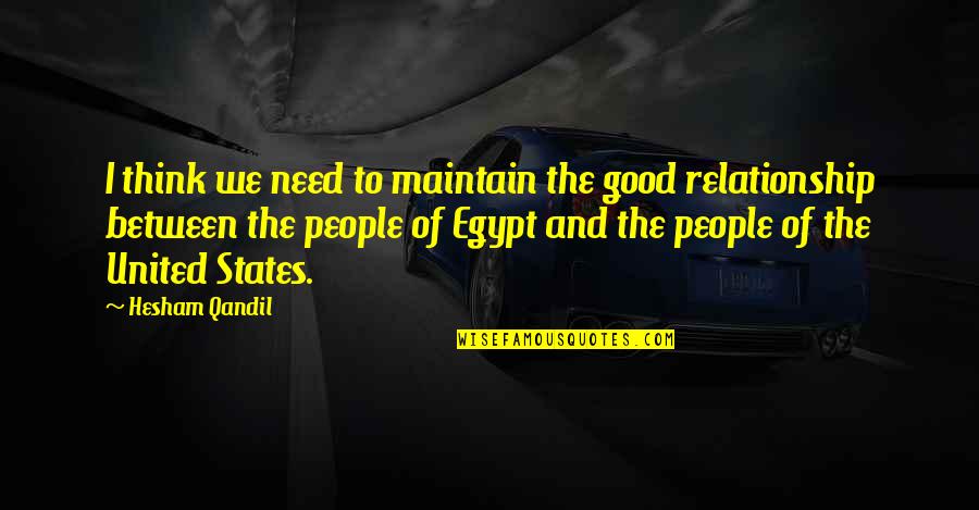 Hesham Quotes By Hesham Qandil: I think we need to maintain the good Hesham Quotes By Hesham Qandil: I think we need to maintain the good