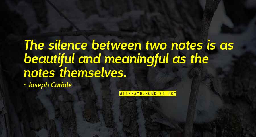 Heshe Purse Quotes By Joseph Curiale: The silence between two notes is as beautiful Heshe Purse Quotes By Joseph Curiale: The silence between two notes is as beautiful