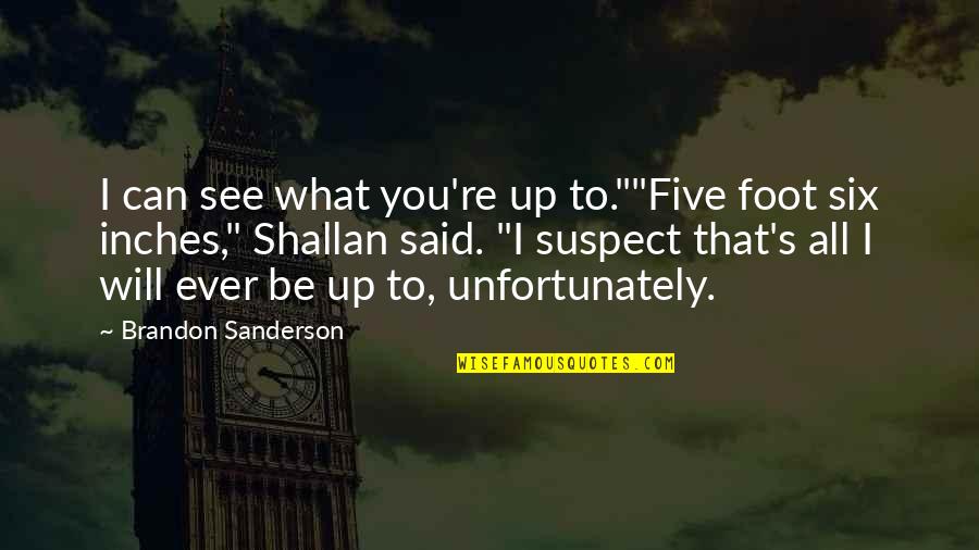 Heshe Purses Quotes By Brandon Sanderson: I can see what you're up to.""Five foot