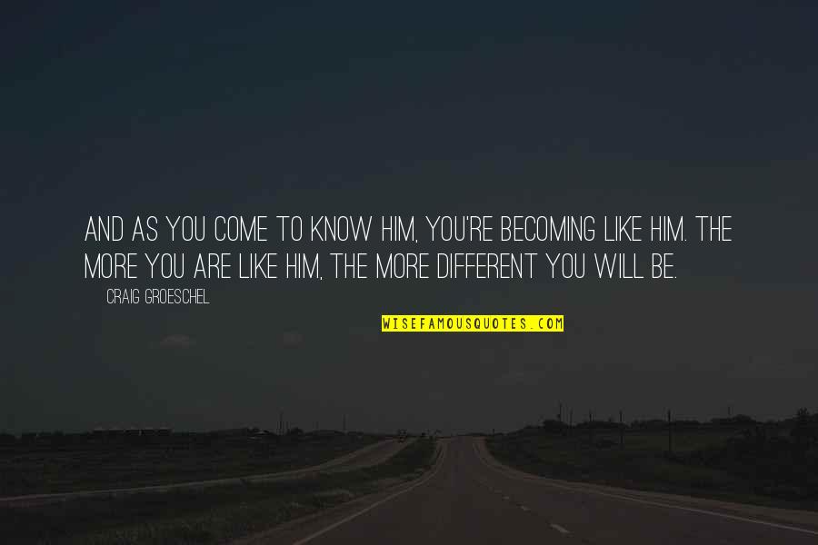 Heshimu Arlington Quotes By Craig Groeschel: And as you come to know Him, you're Heshimu Arlington Quotes By Craig Groeschel: And as you come to know Him, you're