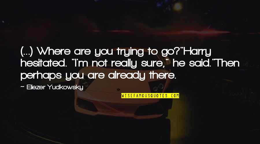 Hesitated Quotes By Eliezer Yudkowsky: (...) Where are you trying to go?"Harry hesitated.