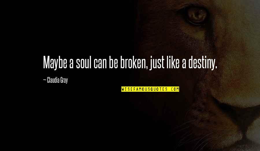 Heslinga Tate Quotes By Claudia Gray: Maybe a soul can be broken, just like