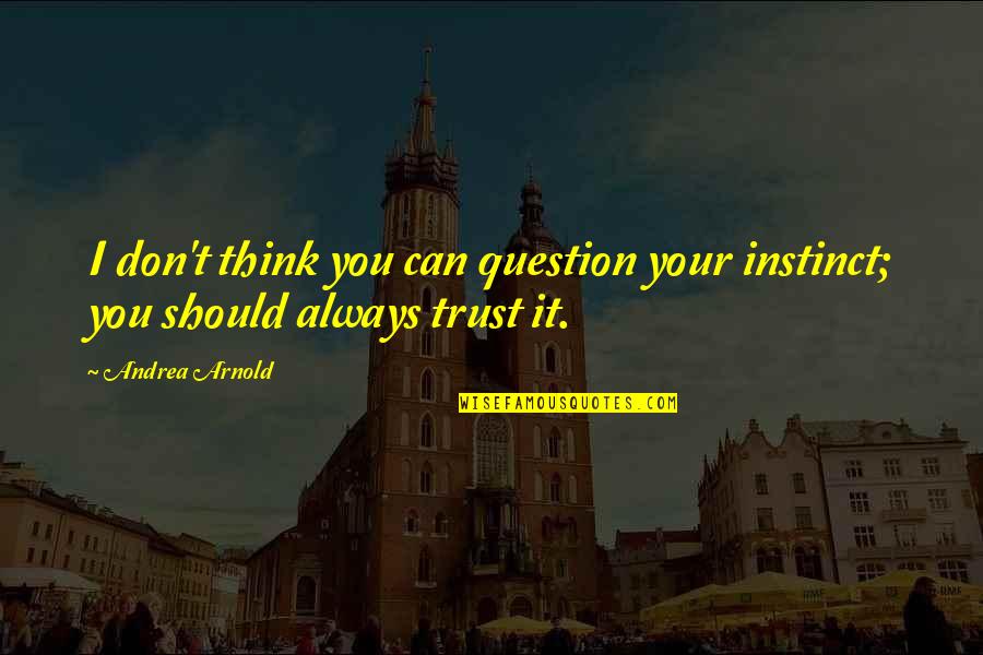 Hesperia Quotes By Andrea Arnold: I don't think you can question your instinct;