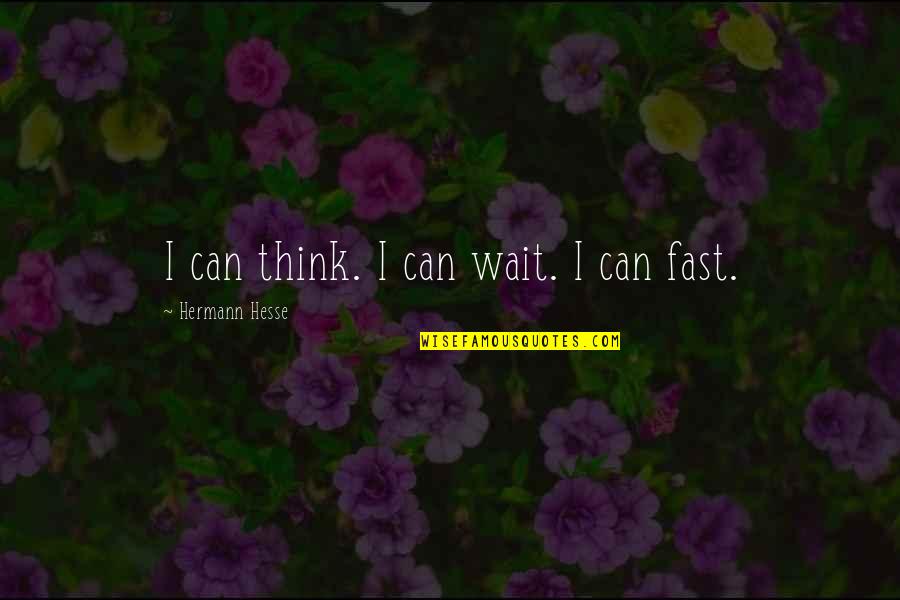Hesse Hermann Quotes By Hermann Hesse: I can think. I can wait. I can