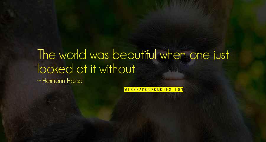 Hesse Hermann Quotes By Hermann Hesse: The world was beautiful when one just looked