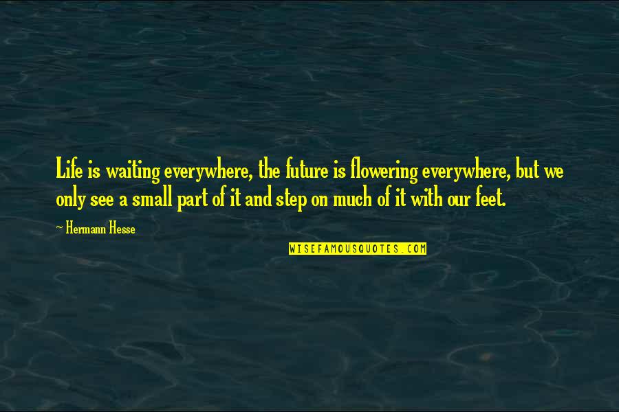 Hesse Quotes By Hermann Hesse: Life is waiting everywhere, the future is flowering