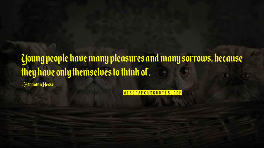 Hesse Quotes By Hermann Hesse: Young people have many pleasures and many sorrows,