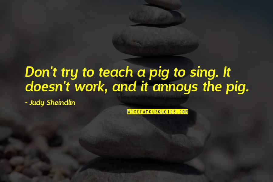 Hester Prynne's Strength Quotes By Judy Sheindlin: Don't try to teach a pig to sing.