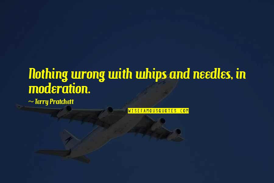 Hestia's Quotes By Terry Pratchett: Nothing wrong with whips and needles, in moderation.