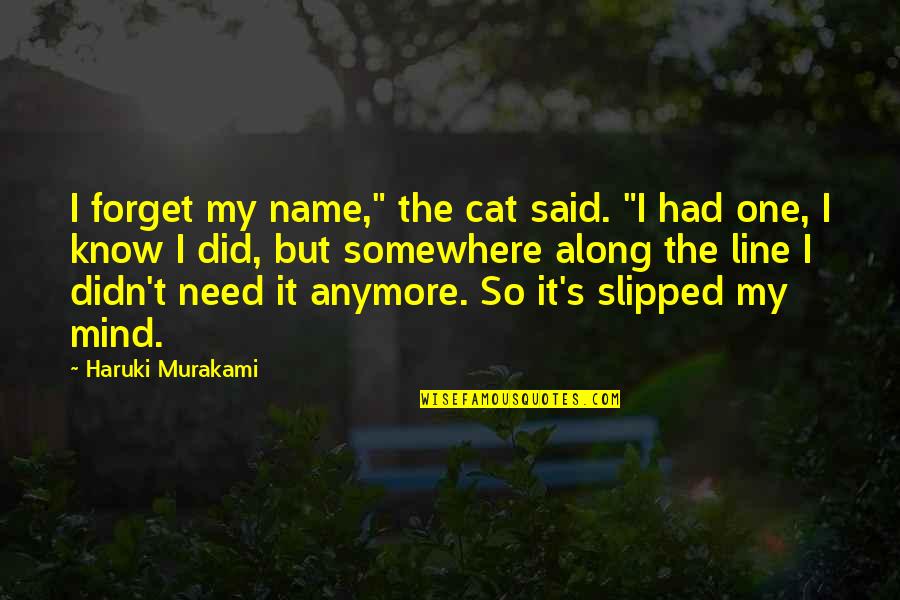 Het Nieuwe Werken Quotes By Haruki Murakami: I forget my name," the cat said. "I